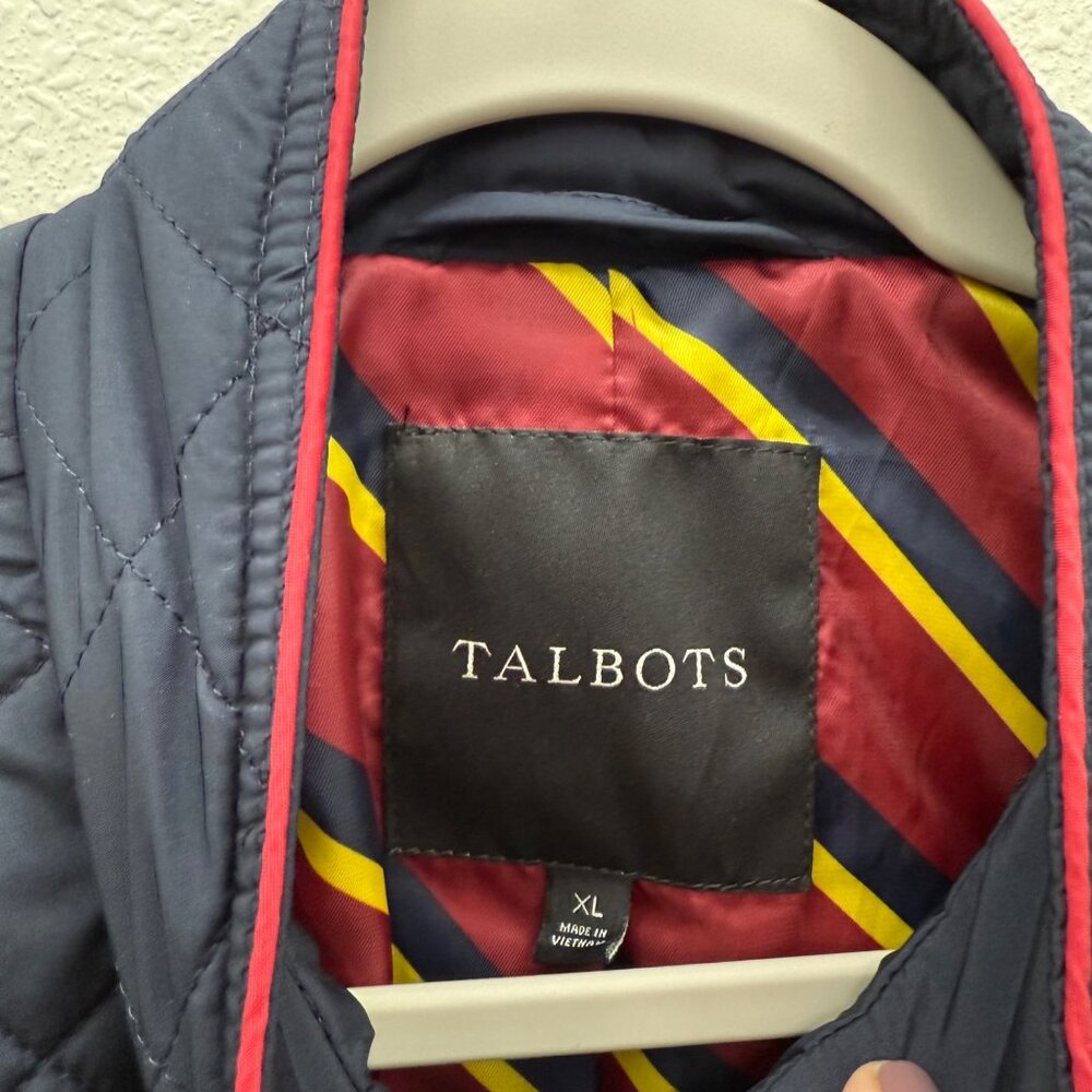 Talbots Navy Blue Quilted Military Full Zip Jacket Coat VN300 Womens size XL - Picture 2 of 10